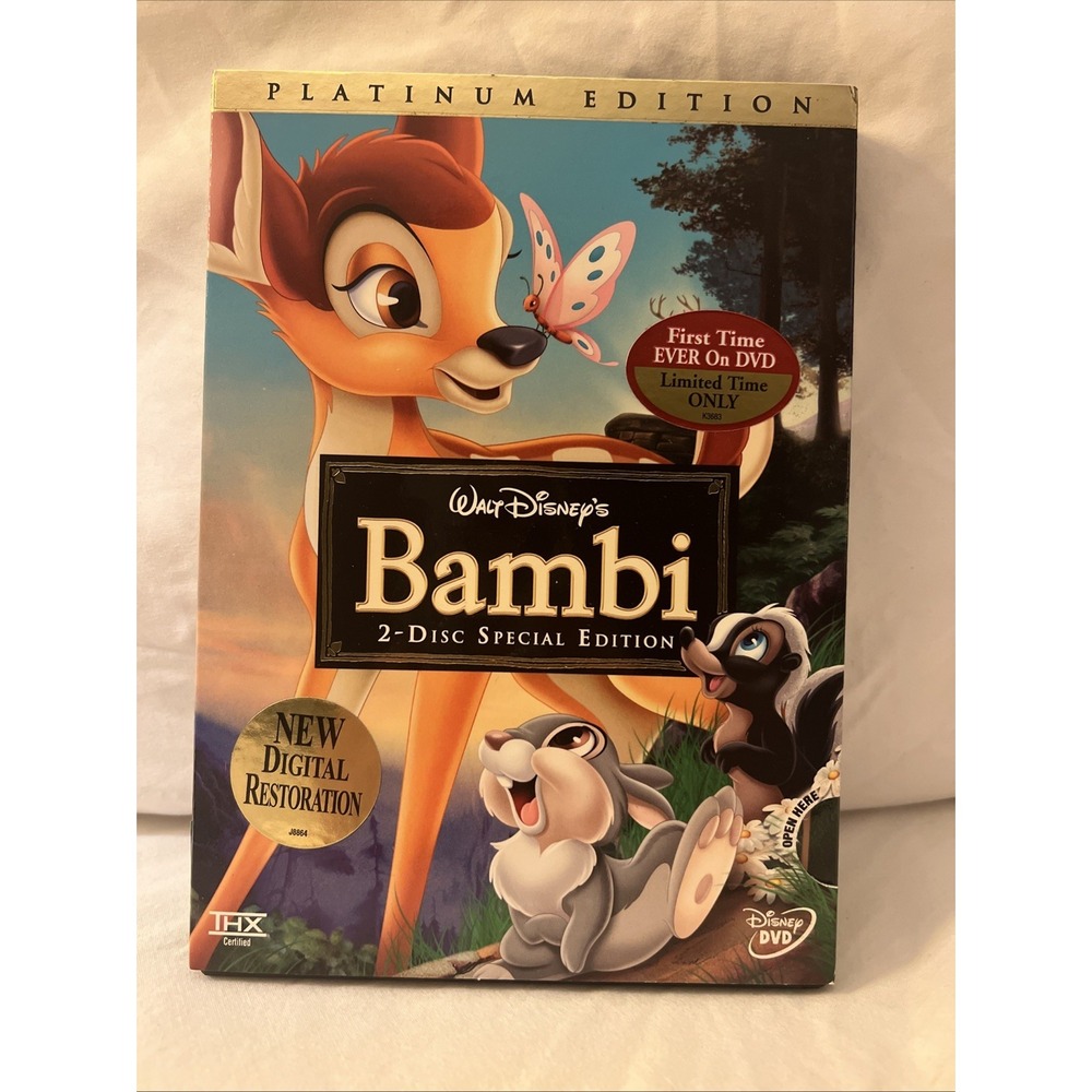 Bambi (Disney DVD 2-Disc Platinum Edition, 2005) With Fold Out Slipcover
